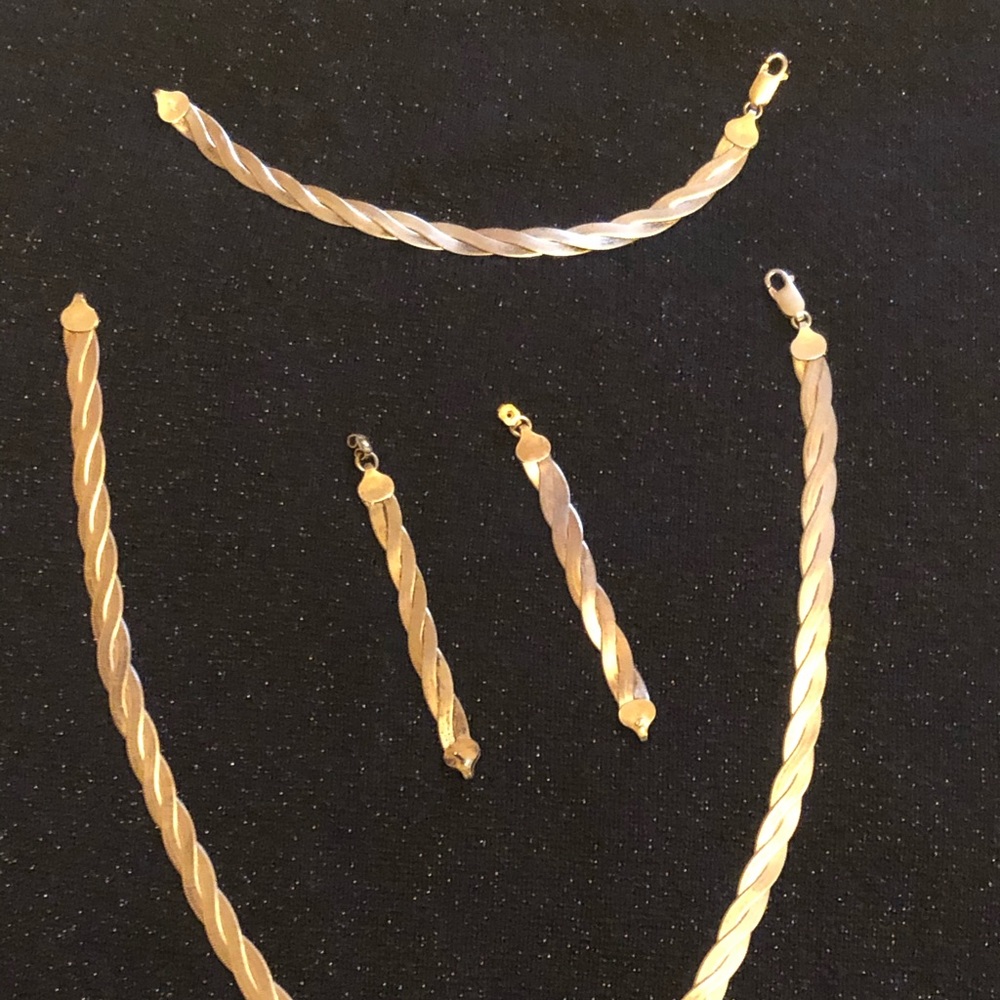 Gold plated 925 silver jewelry set